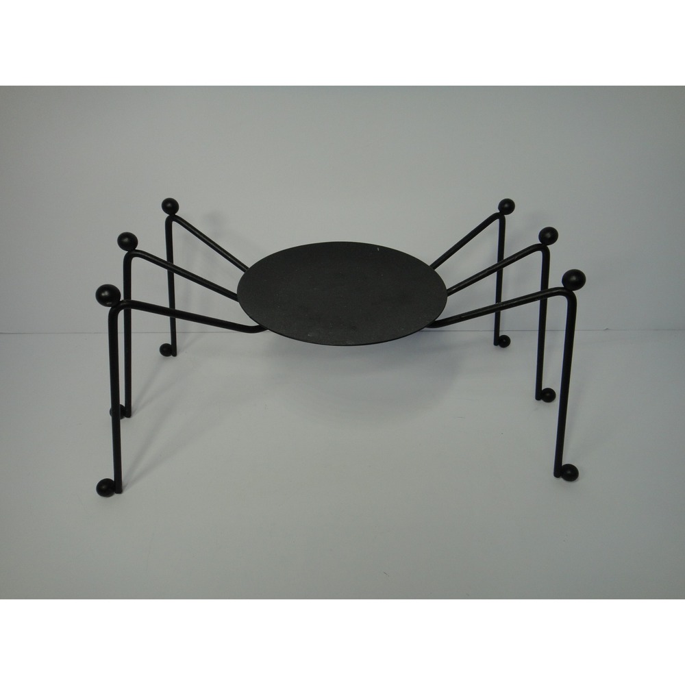 Spider Pillar Candle Holder Black Metal Halloween Gothic Spooky Decor 11.5in